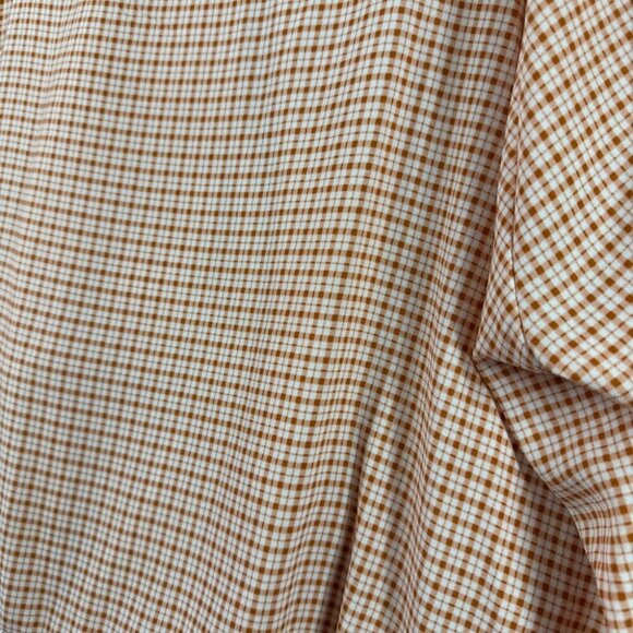 LC Lauren Conrad White Orange Preppy Plaid Balloon Sleeve Peplum Top Size 4x - Picture 11 of 12